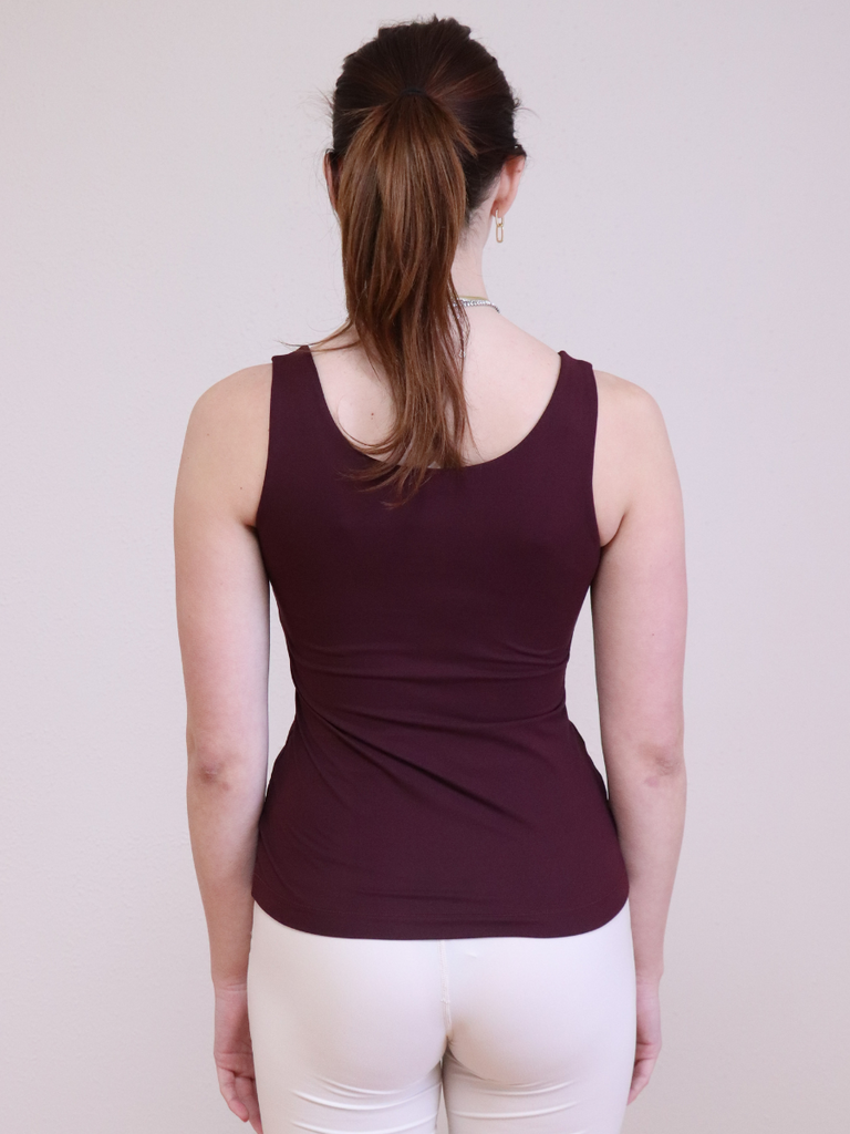 Butter Fabric Round Tank Cassis
