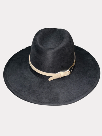 Horse Shoe Buckle Fedora Black