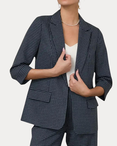 Navy Grid Blazer