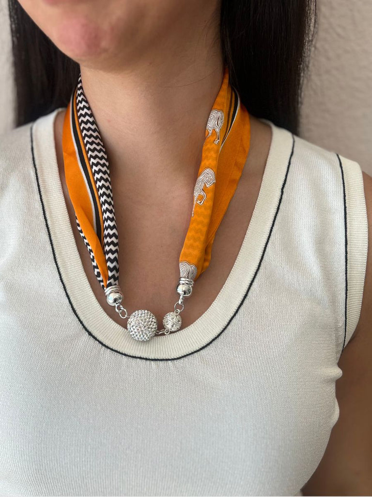 Magnetic Silk Scarf Necklace Giddy Up