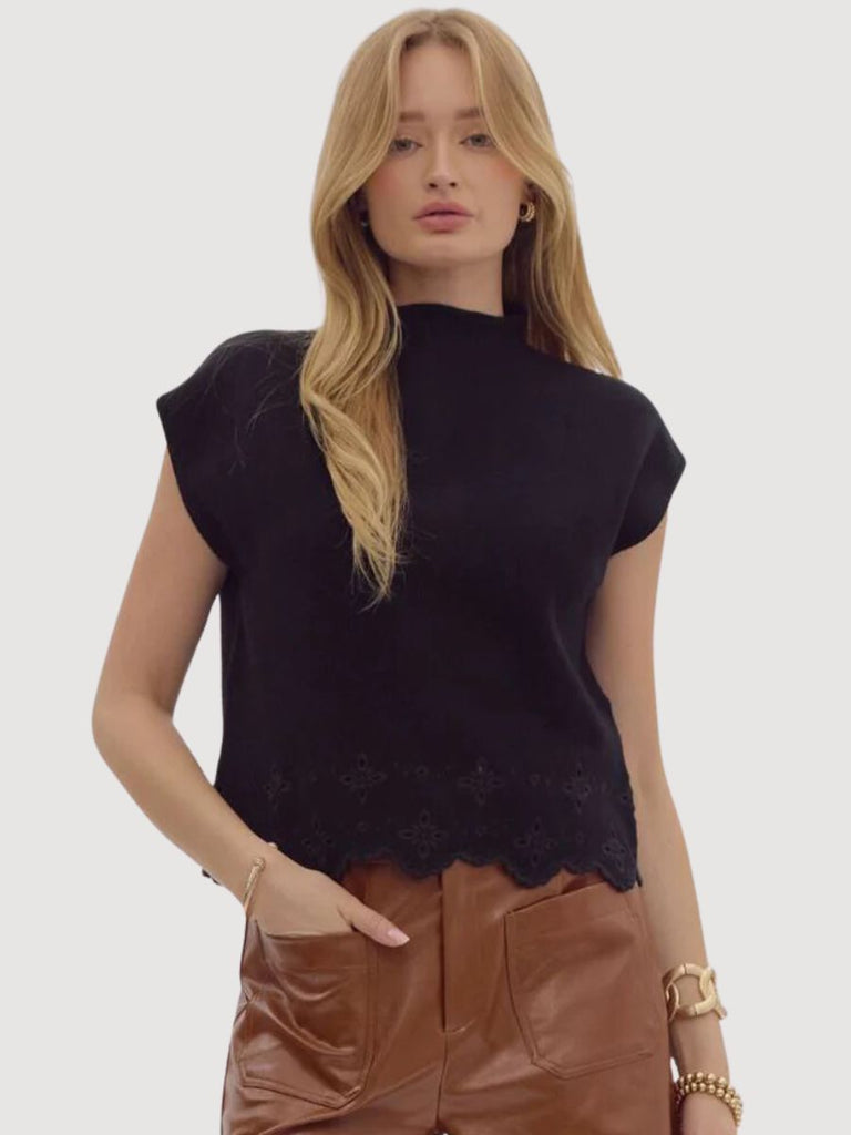 Brady Black Knit Top