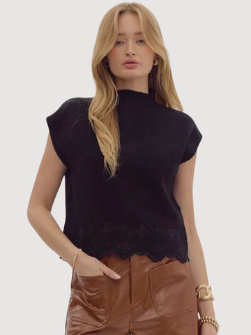 Brady Black Knit Top
