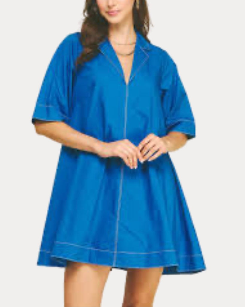 Bold Blue Shift Dress