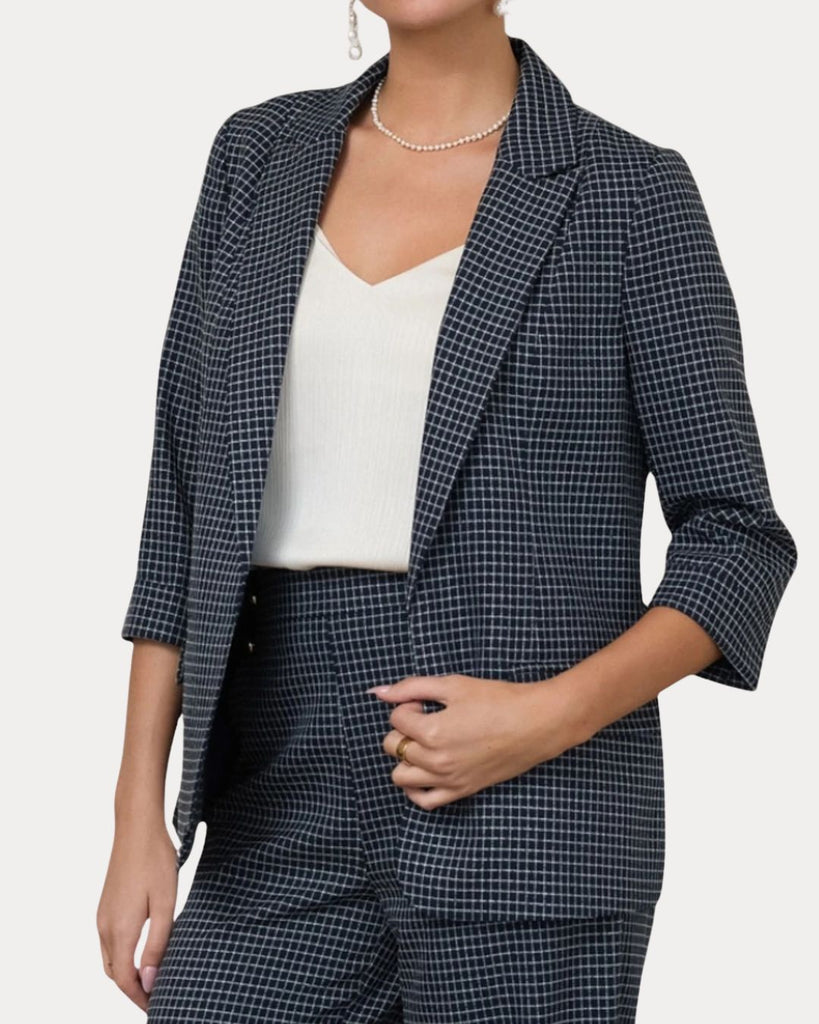 Navy Grid Blazer