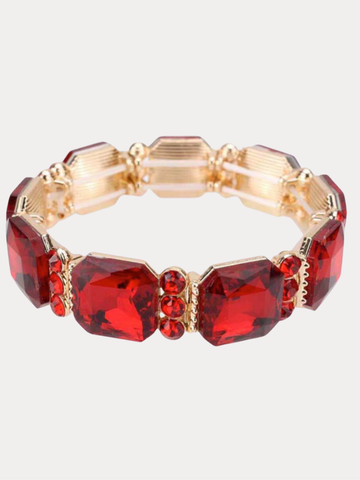 Carrie Gemstone Bracelet Red