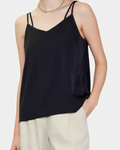 Double Strap Cami Black
