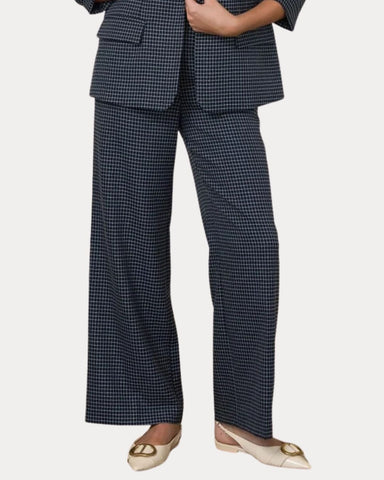 Navy Grid Pant