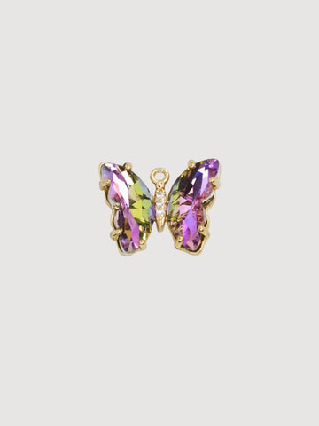 Purple Crystal Butterfly Charm