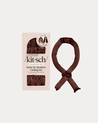 XL Satin Heatless Curling Set Chocolate