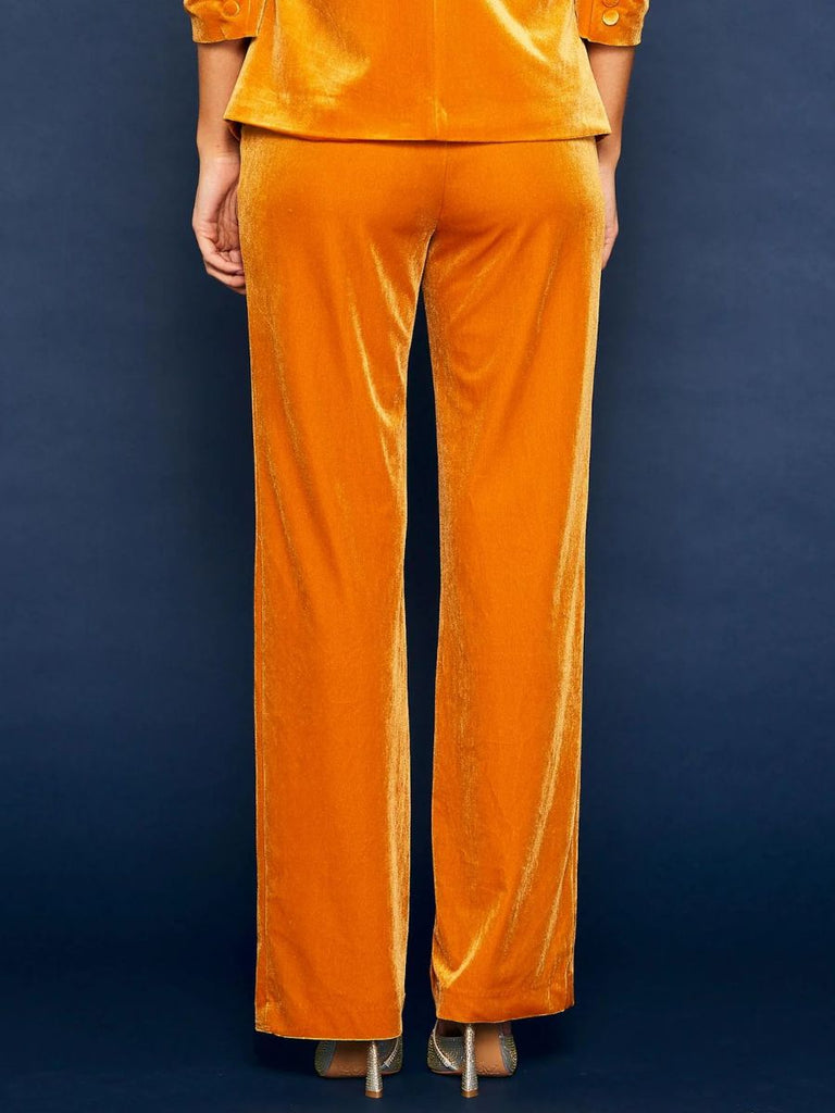Velvet Wide Leg Pant Golden Mustard