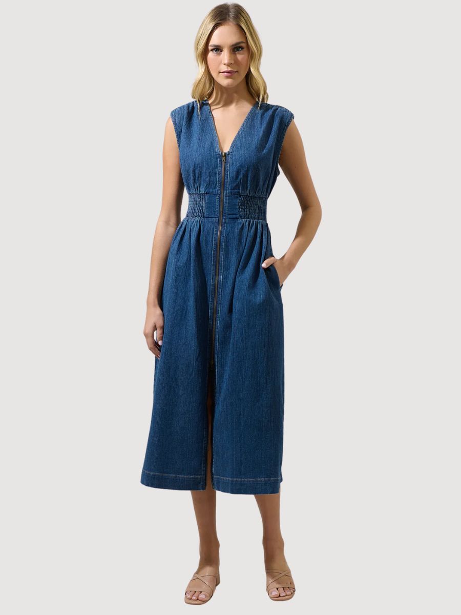 Chic Chambray Midi Dress 2X Chic Chambray Midi Dress 2X