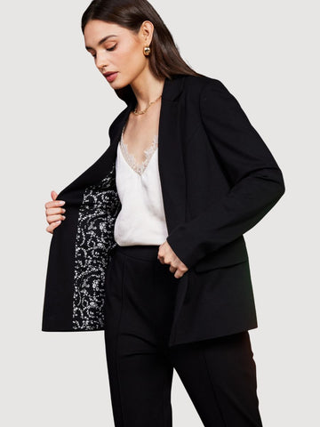 Knit Tailored Blazer Black