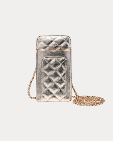 Brianna Cell Phone Crossbody Light Gold