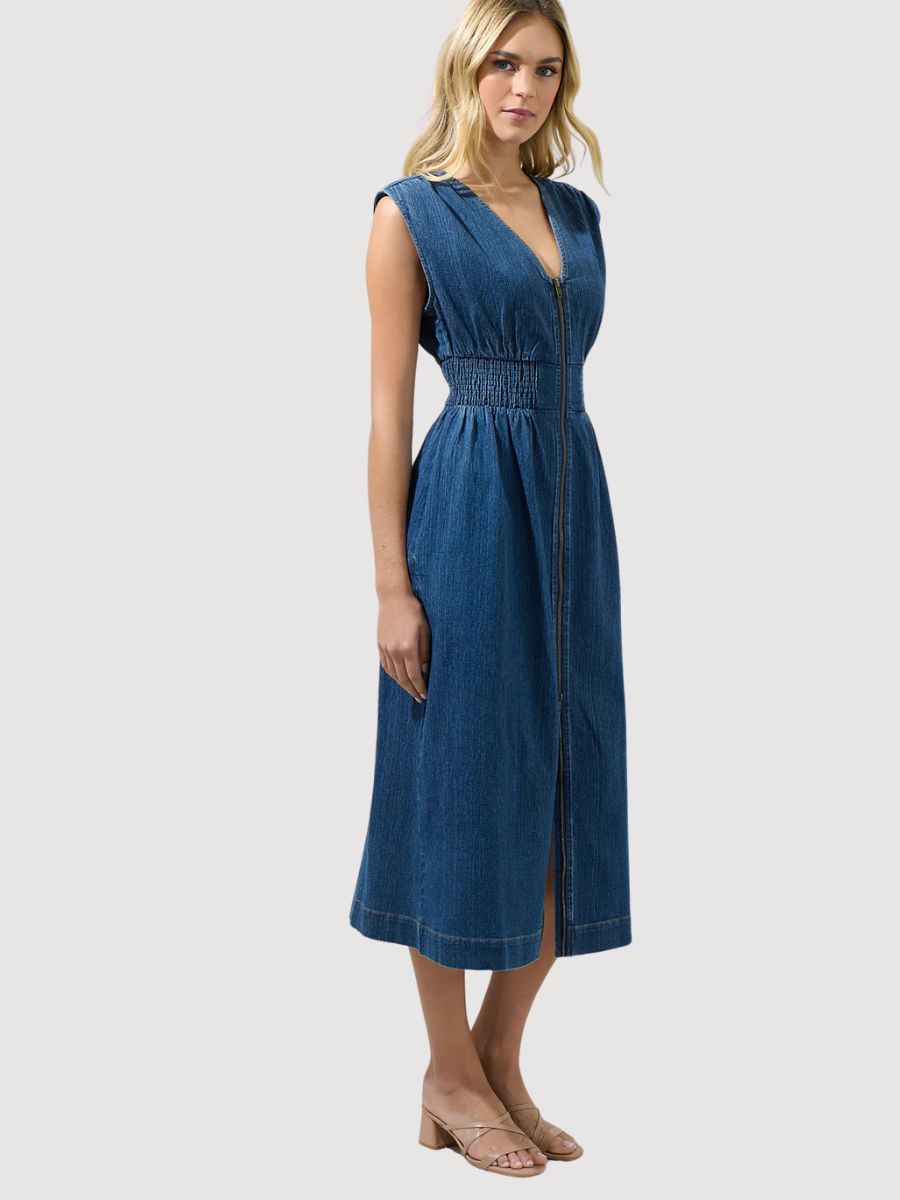 Chic Chambray Midi Dress 2X Chic Chambray Midi Dress 2X