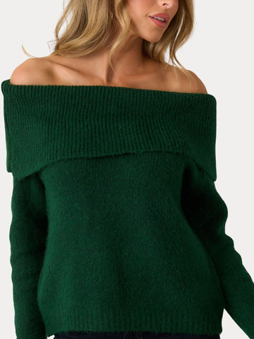 Emerald Foldover Sweater