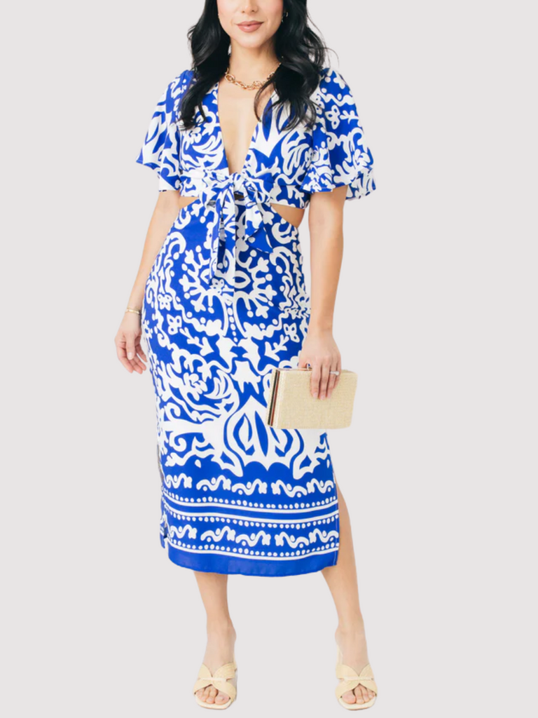 Tara Hills Joelle Front Tie Midi Dress