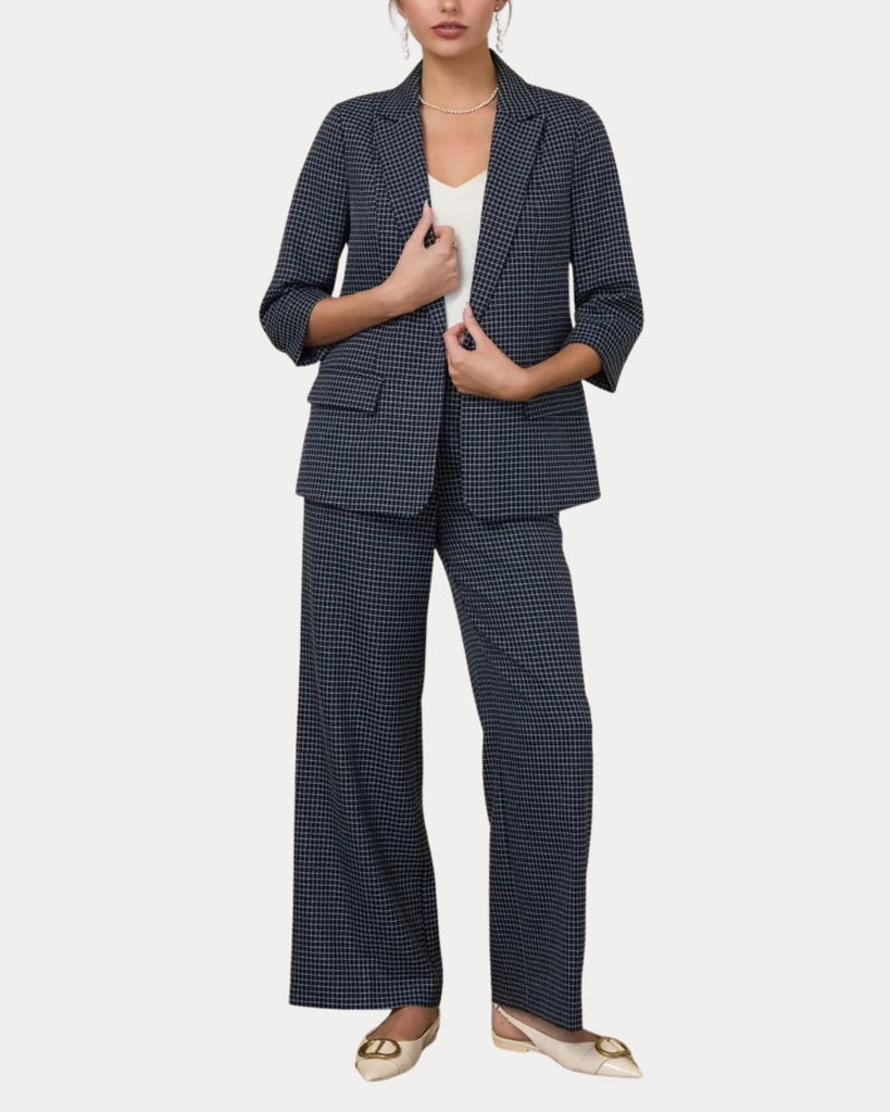 Navy Grid Pant