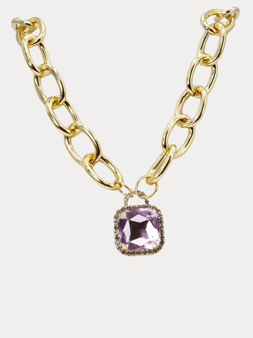Glamour Chunk Necklace Pink