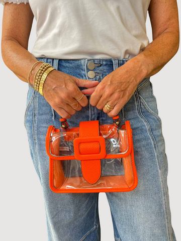Toni Clear Crossbody Orange