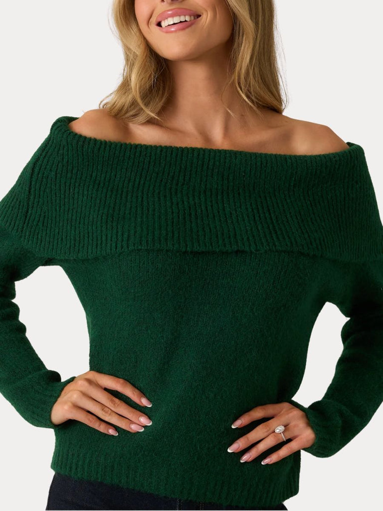 Emerald Foldover Sweater