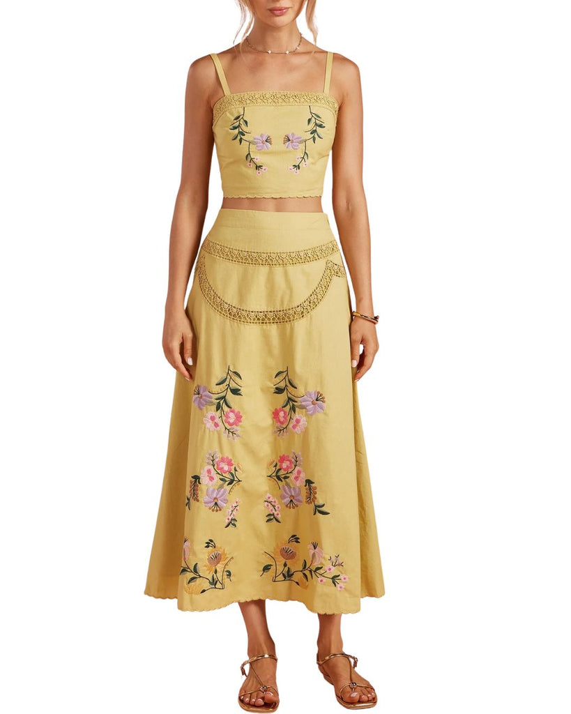 Yellow Iris Crop Top