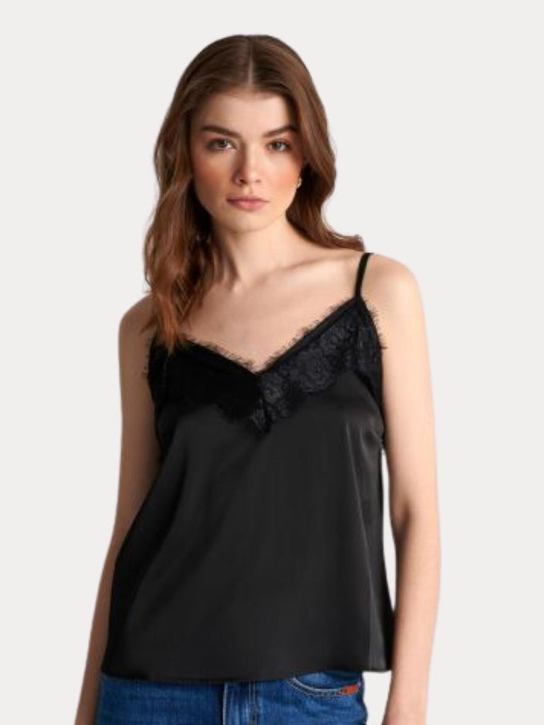 Lace Detail Cami Black