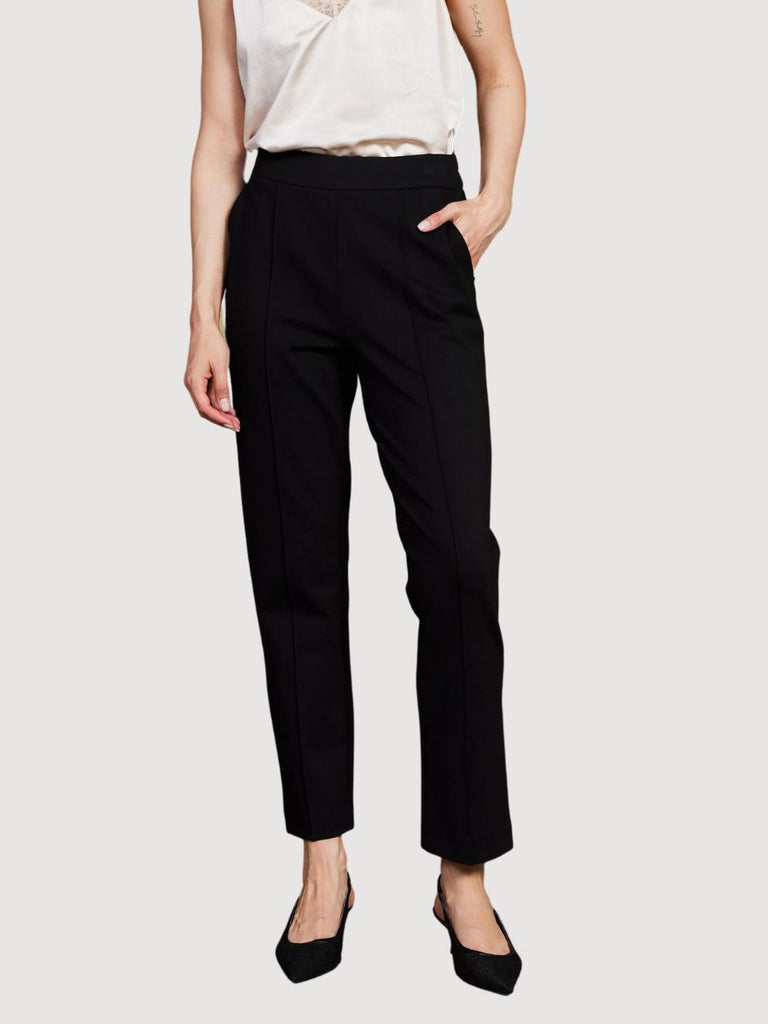 Knit Pintuck Trousers Black