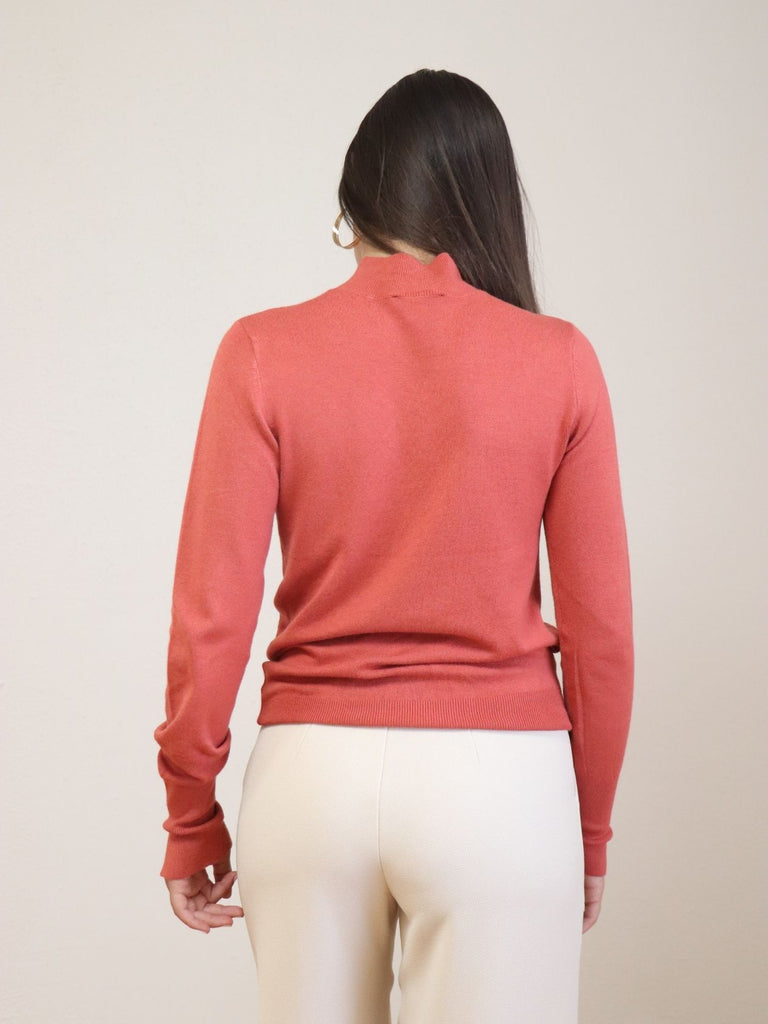 Mock Neck Sweater Rust