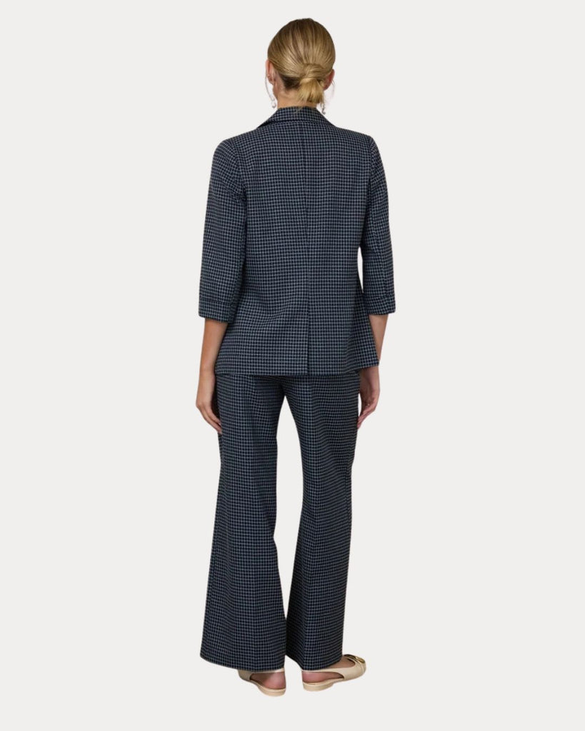 Navy Grid Pant