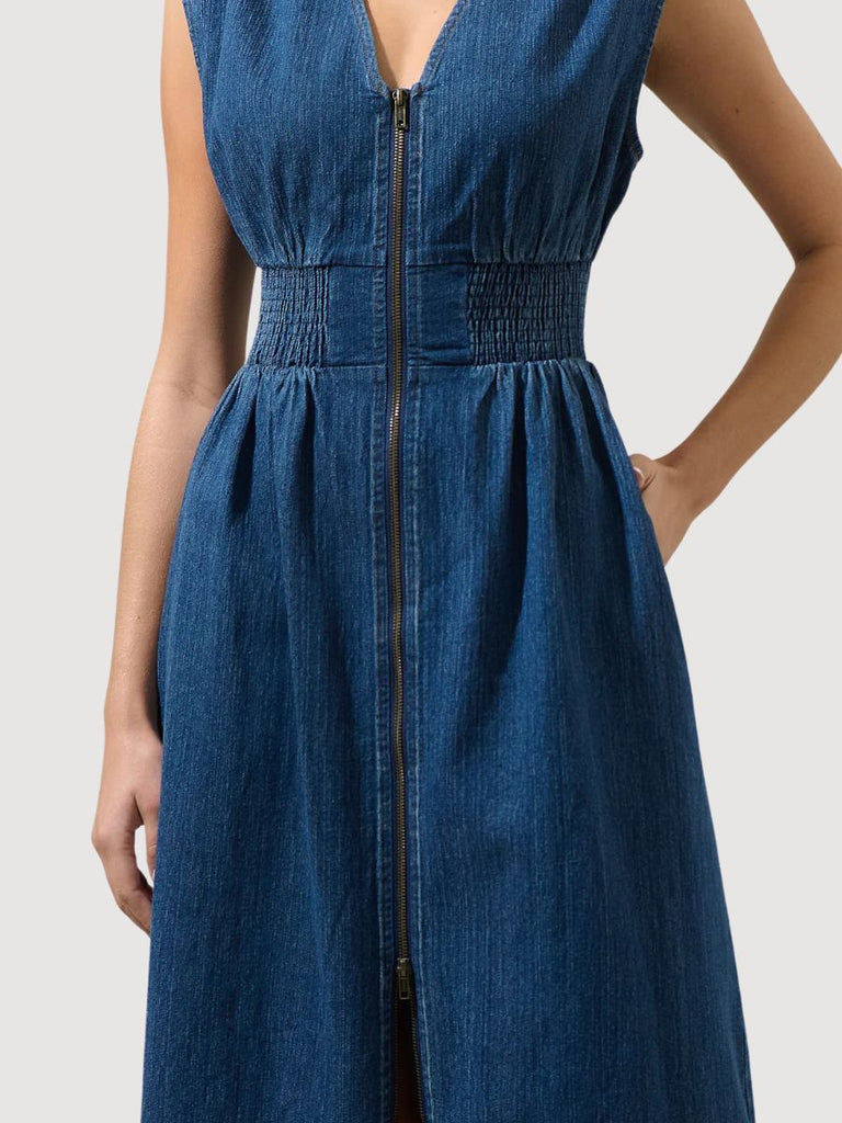 Chic Chambray Midi Dress