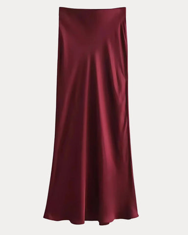 Silk Skirt Burgundy