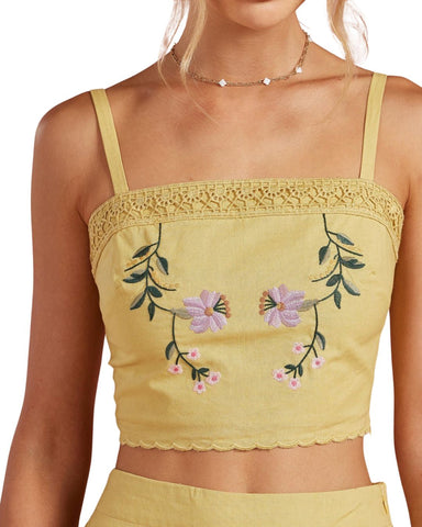 Yellow Iris Crop Top