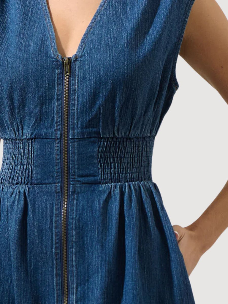 Chic Chambray Midi Dress