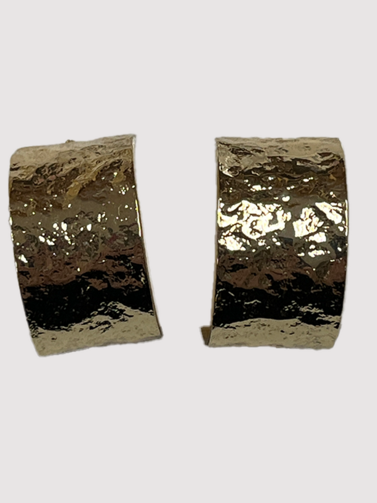 Gold Textured Wide Huggies