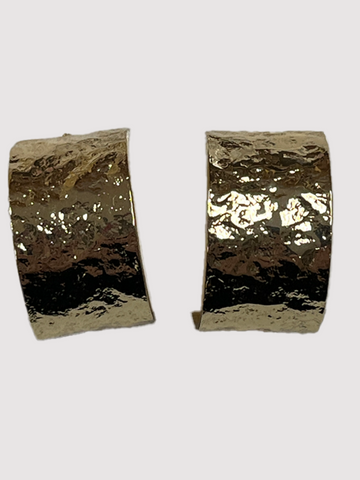 Gold Textured Wide Huggies