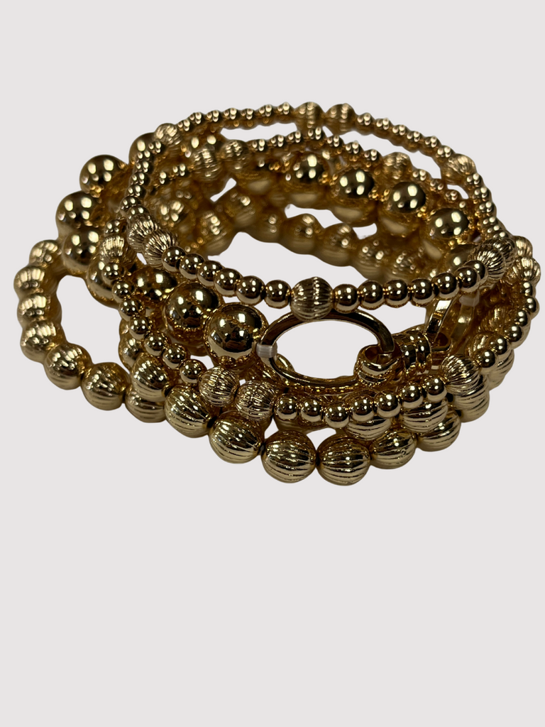 Gold Beaded Bracelet Set