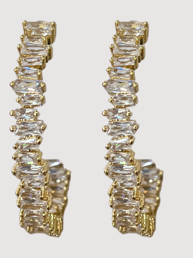 Crystalline Baguette Hoops