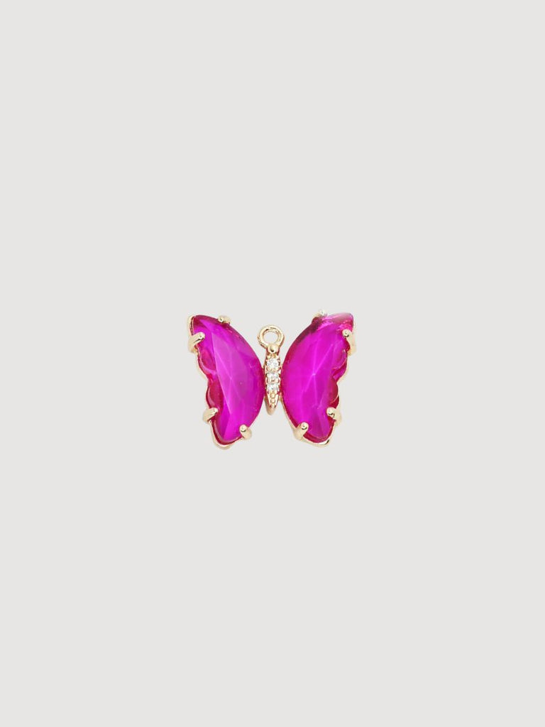 Fuchsia Crystal Butterfly Charm