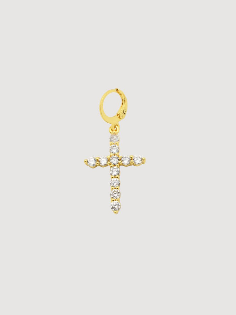 Gold Crystal Cross Charm