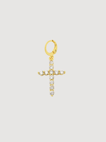 Gold Crystal Cross Charm