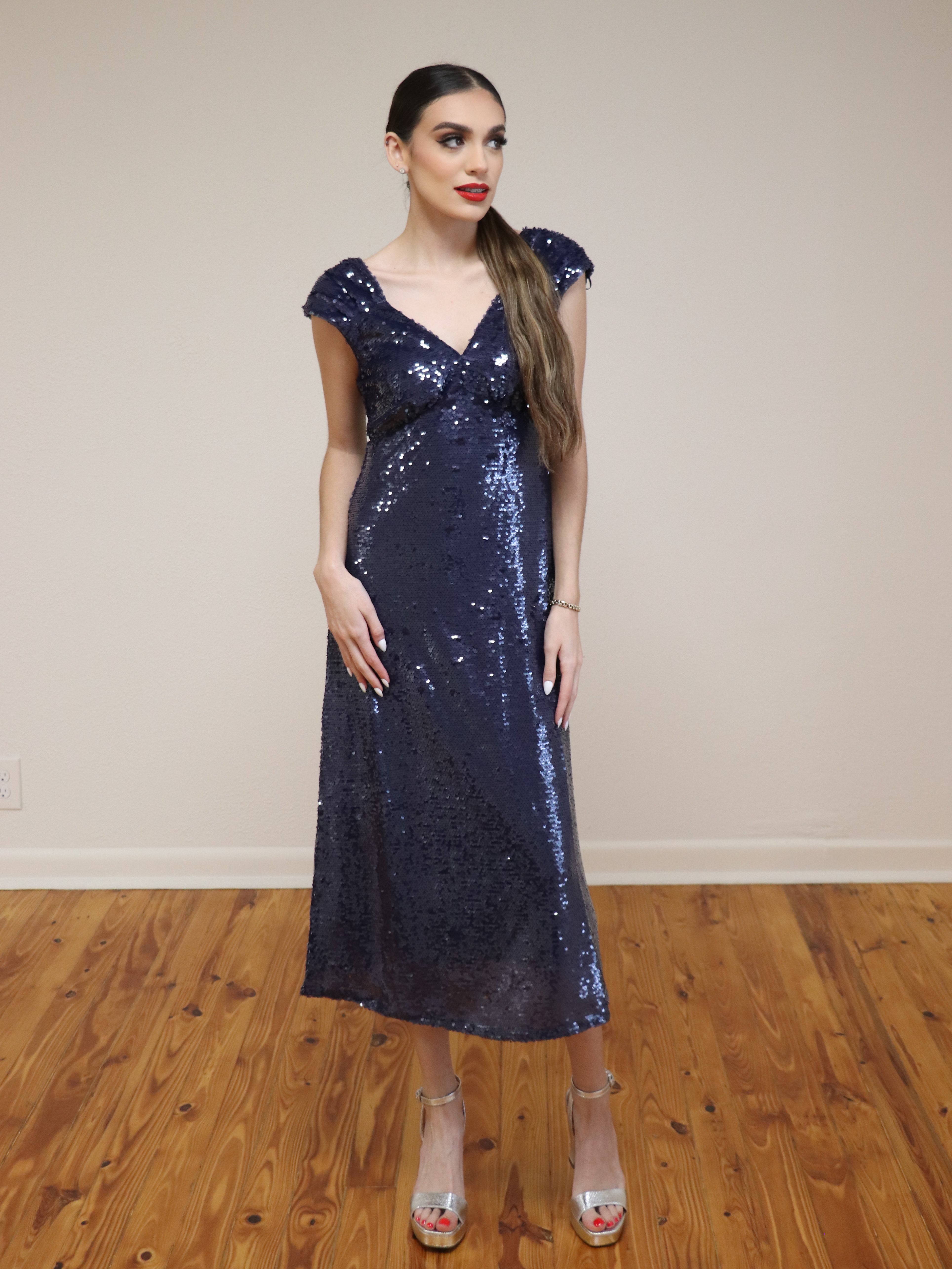 Konnie Midi Sequin Dress S Konnie Midi Sequin Dress S