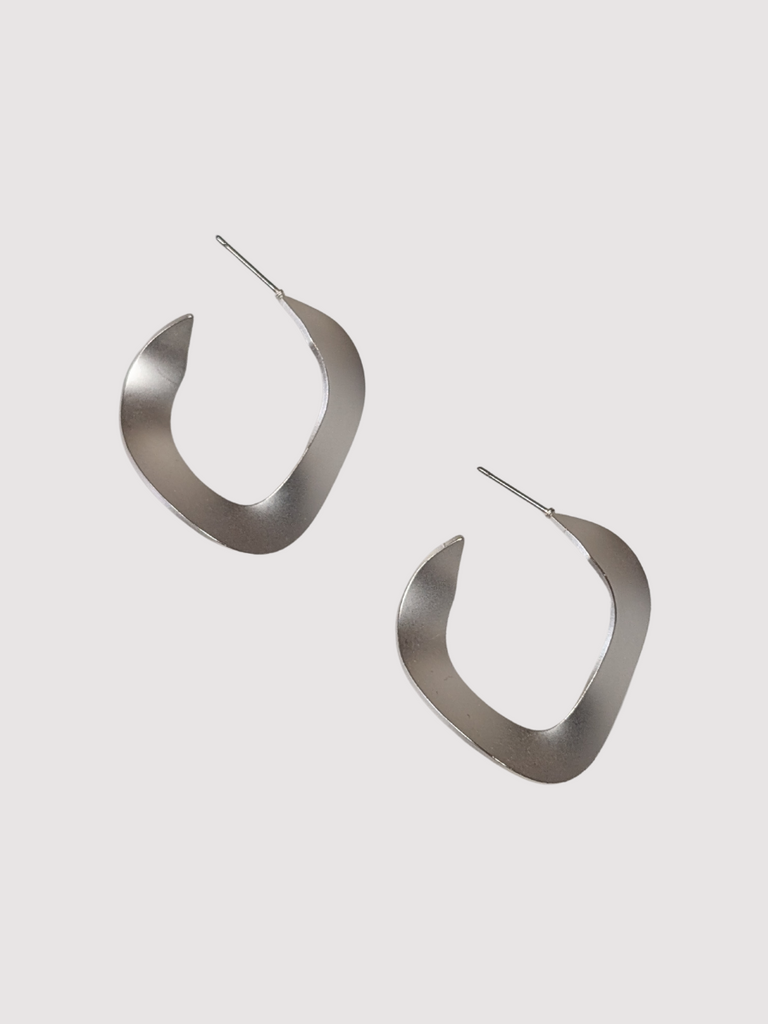 Catalina Matte Silver Hoops