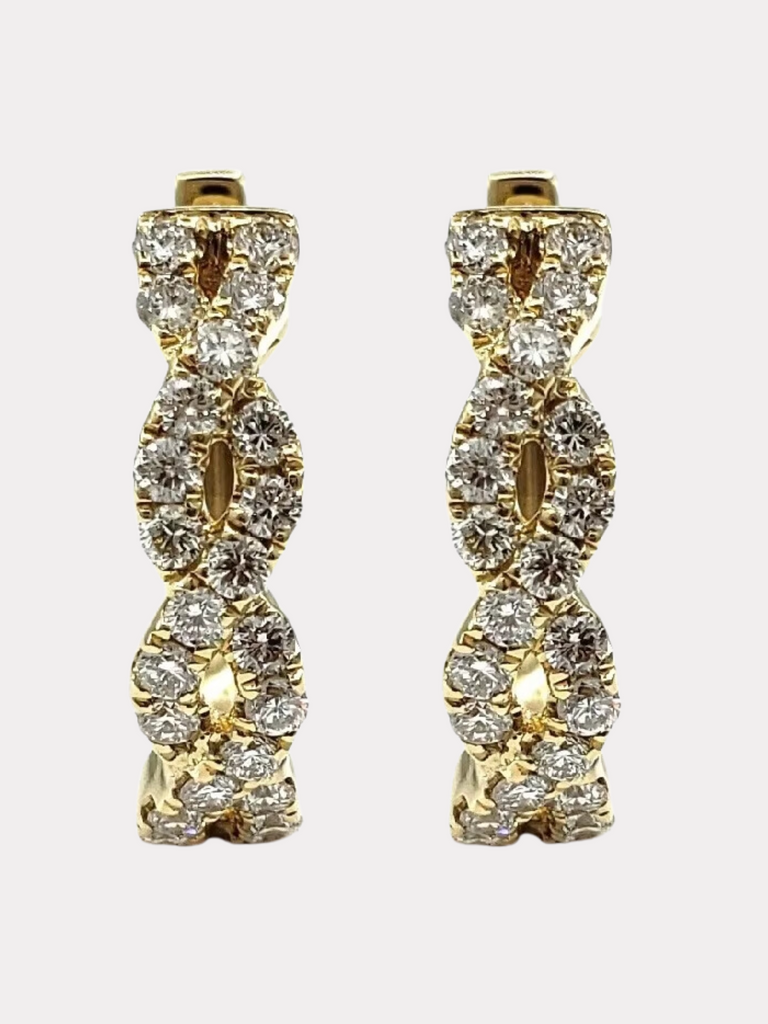 Clarissa Woven Rhinestone Hoops