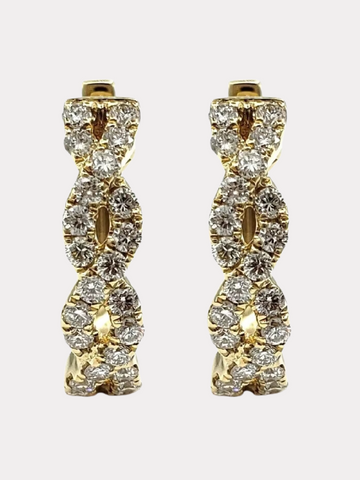 Clarissa Woven Rhinestone Hoops