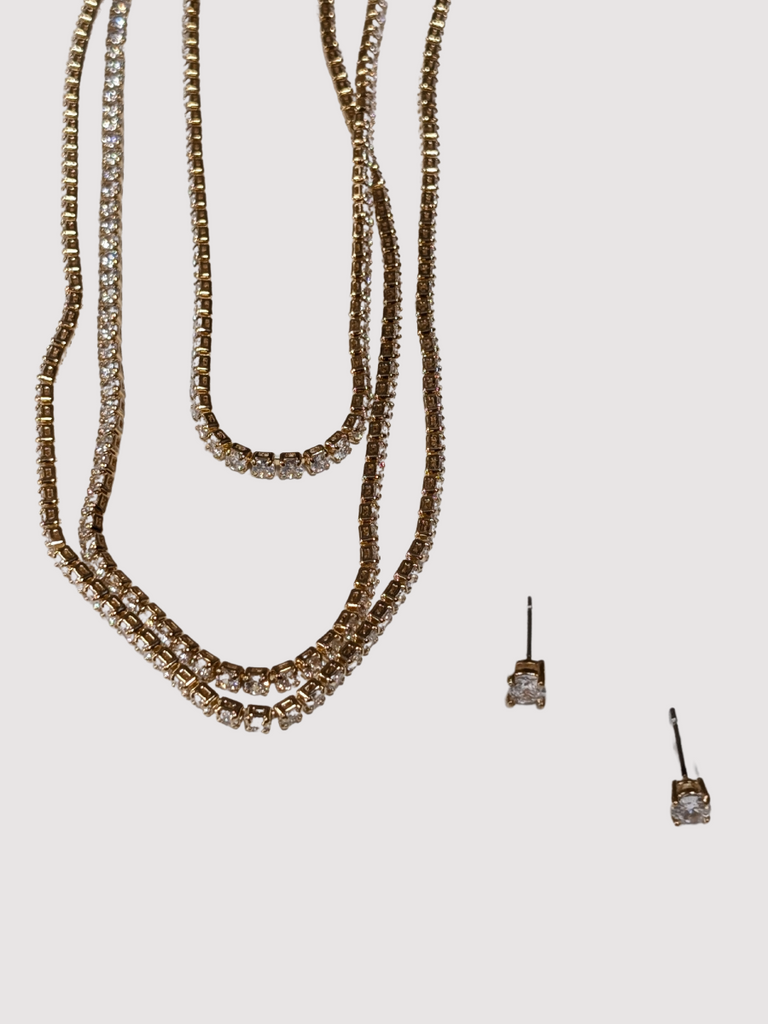 Triple Tennis Necklace