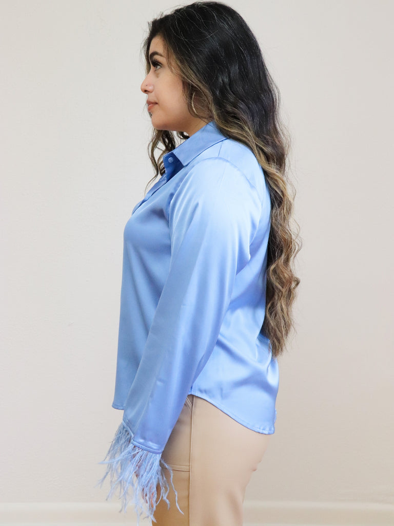 Michelle Feather Blouse Blue