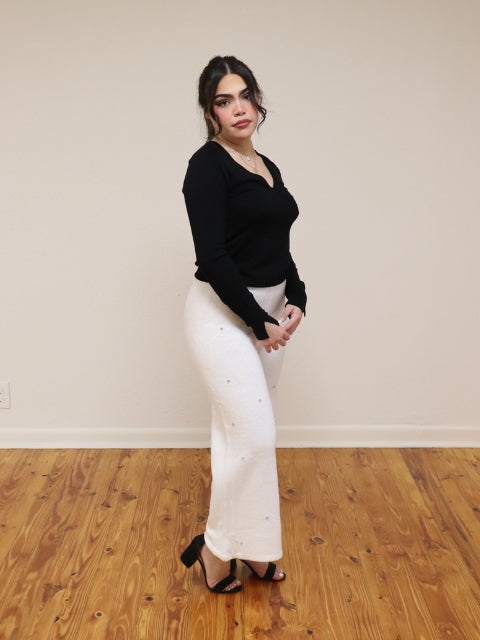 Rhinestone Sweater Pants