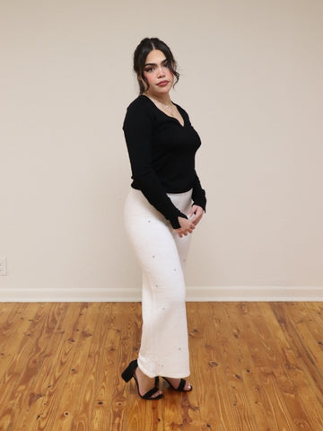 Rhinestone Sweater Pants