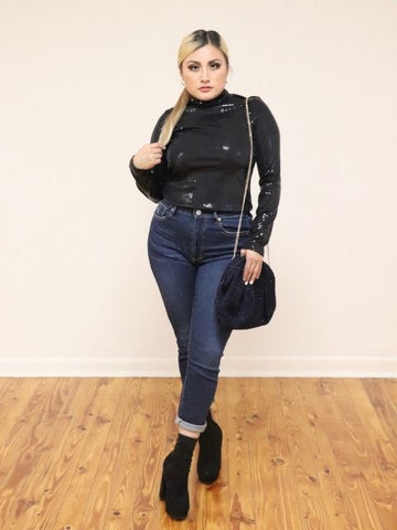 Sequin Turtleneck