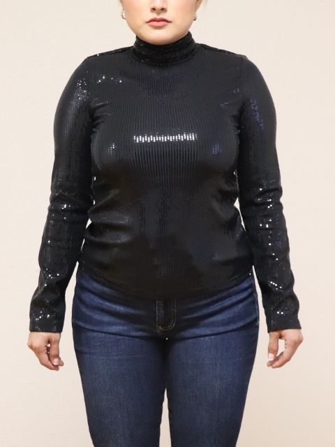 Sequin Turtleneck